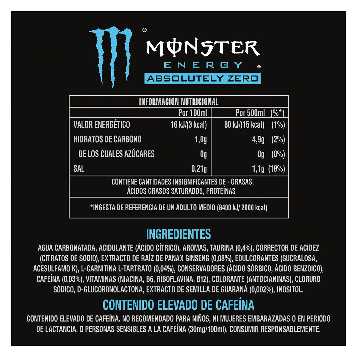 Monster Energy Absolutely Zero 50 cl.