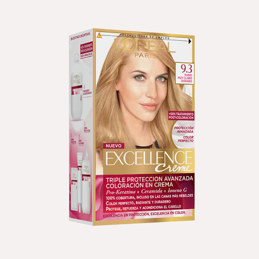 Loreal Excellence Creme Tinte Permanente 9.3 Rubio Muy Claro Dorado