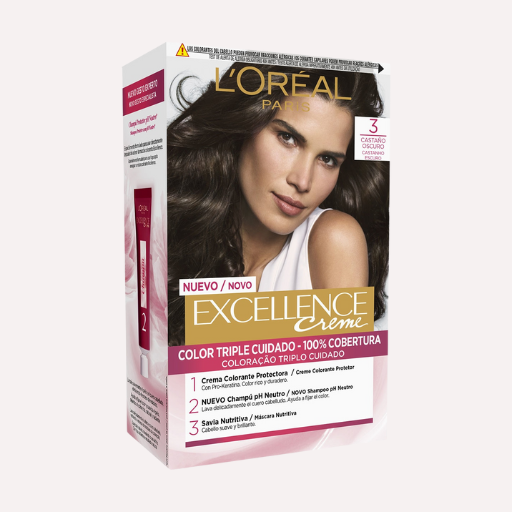 Loreal Excellence Creme Tinte Permanente 3 Castaño Oscuro